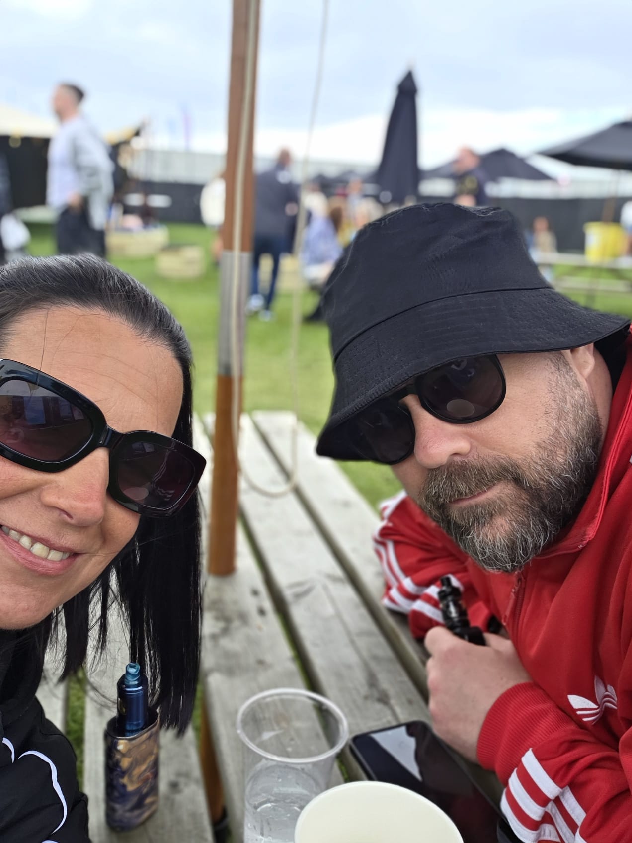 Angela and her husband at Pavilion Festival, Ayr Low Green
