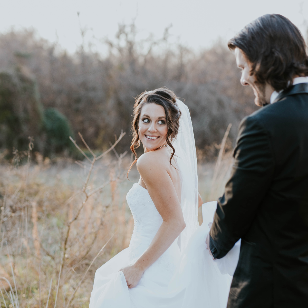 Bride and groom on their wedding day, natural bridal tan | BeautyRokz Ayrshire