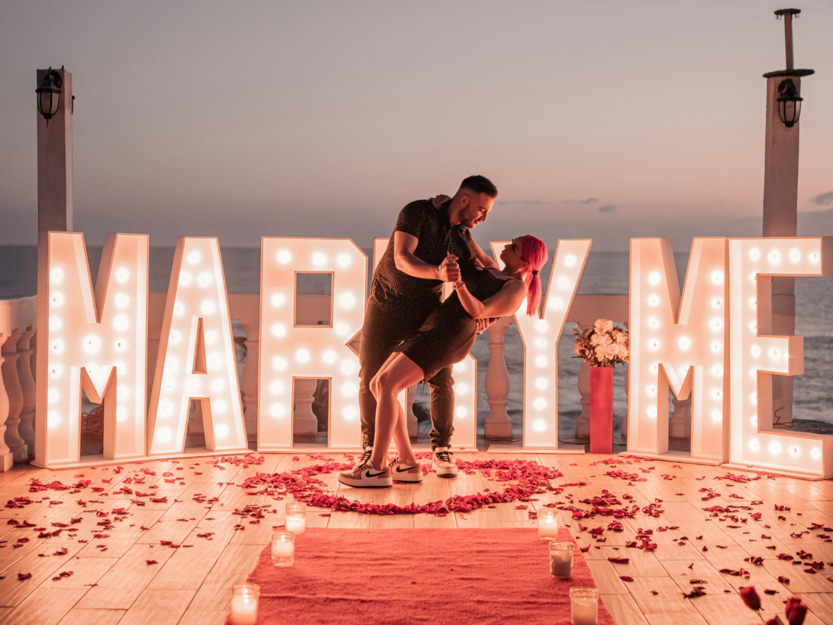 Couple celebrating their engagement proposal, natural glow, Ayrshire | BeautyRokz