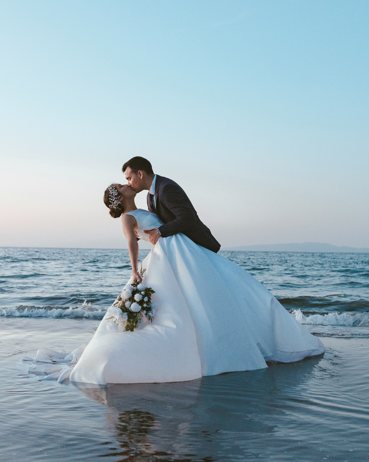 Bride and groom on their wedding day, natural bridal glow, Ayrshire | BeautyRokz